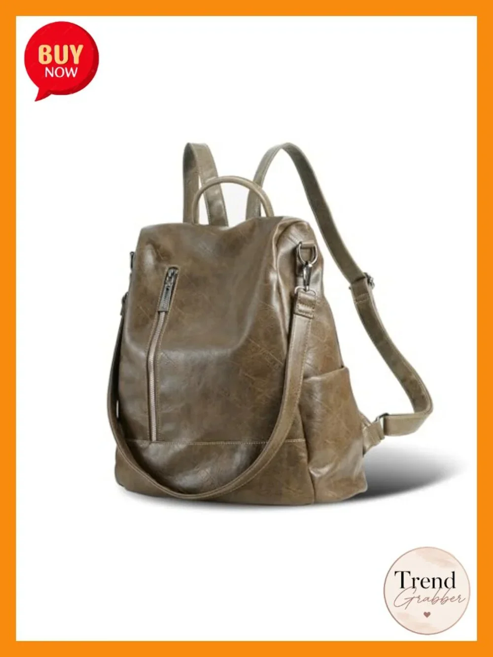 Women's PU Leather Anti-theft Backpack Purse 3-in-1 Tote Shoulder Bag